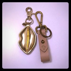 Gold and nude leather keychain combo!